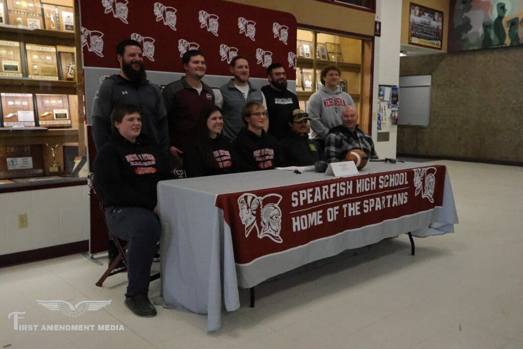 Student athlete at Spearfish High School signs letter of intent.